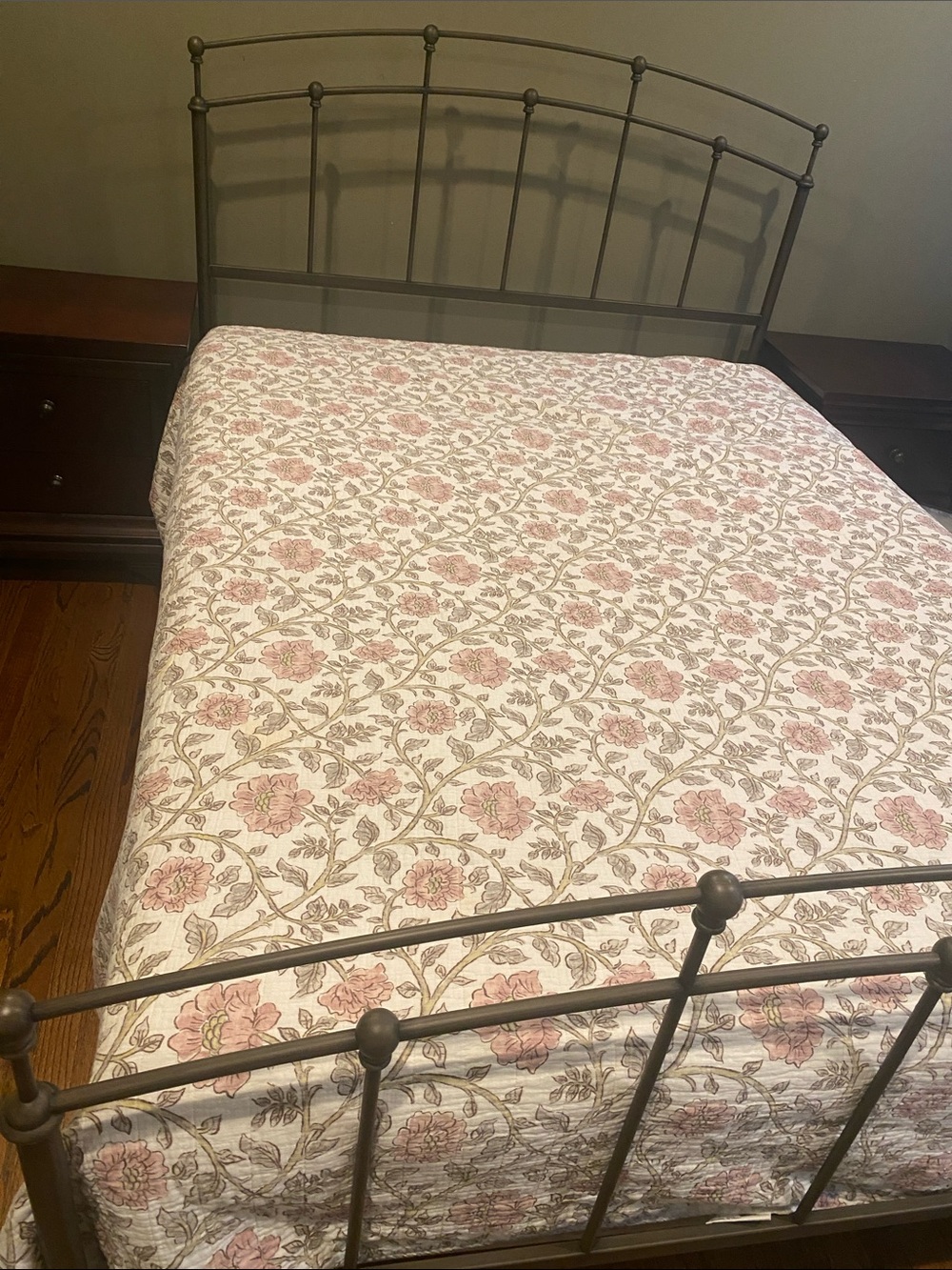Floral Cotton Quilted Bedspread - Pink & Cream